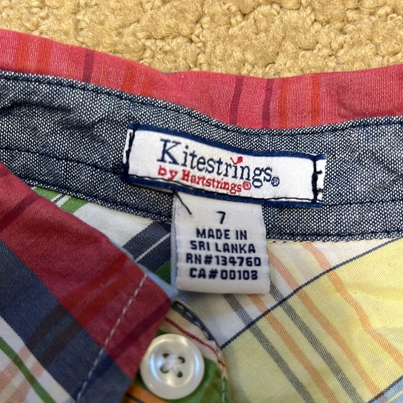 Kitestrings by Hartstrings boys plaid button-down, size 7 - Picture 4 of 4